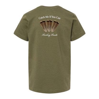 Army Green Buck Shot Apparel Youth Turkey Trails T-shirt, {{Size}{{Sku}}