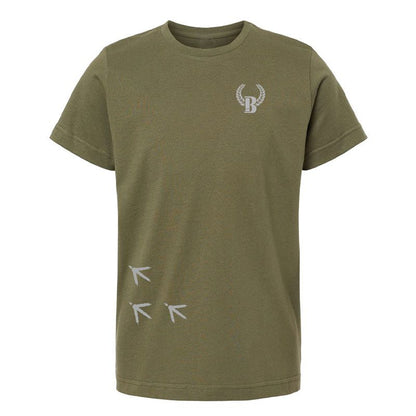 Army Green Buck Shot Apparel Youth Turkey Trails T-shirt, {{Size}{{Sku}}