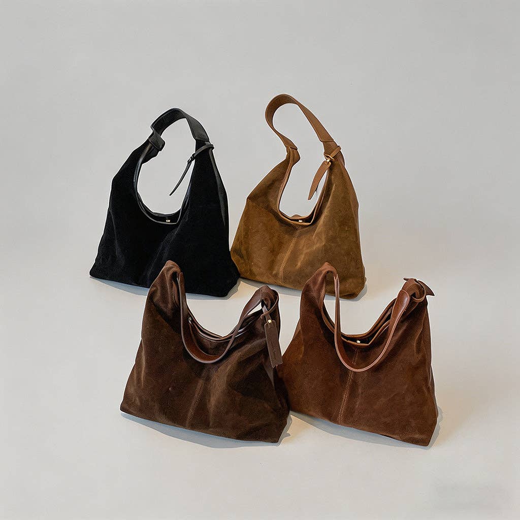 DAYLA - Vintage Suede Hobo Shoulder Bag