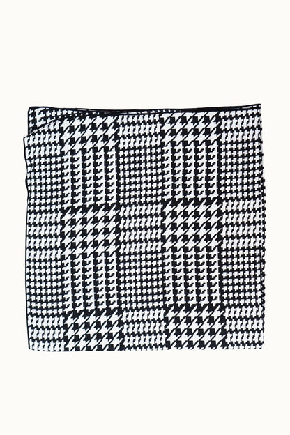 Olive & Pique - "So Silky" Satin Neckerchief Scarf, Versatile, Black/White