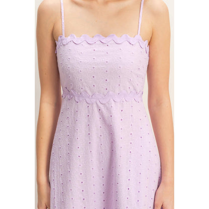 HYFVE - Scallop Trim Eyelet Midi Dress