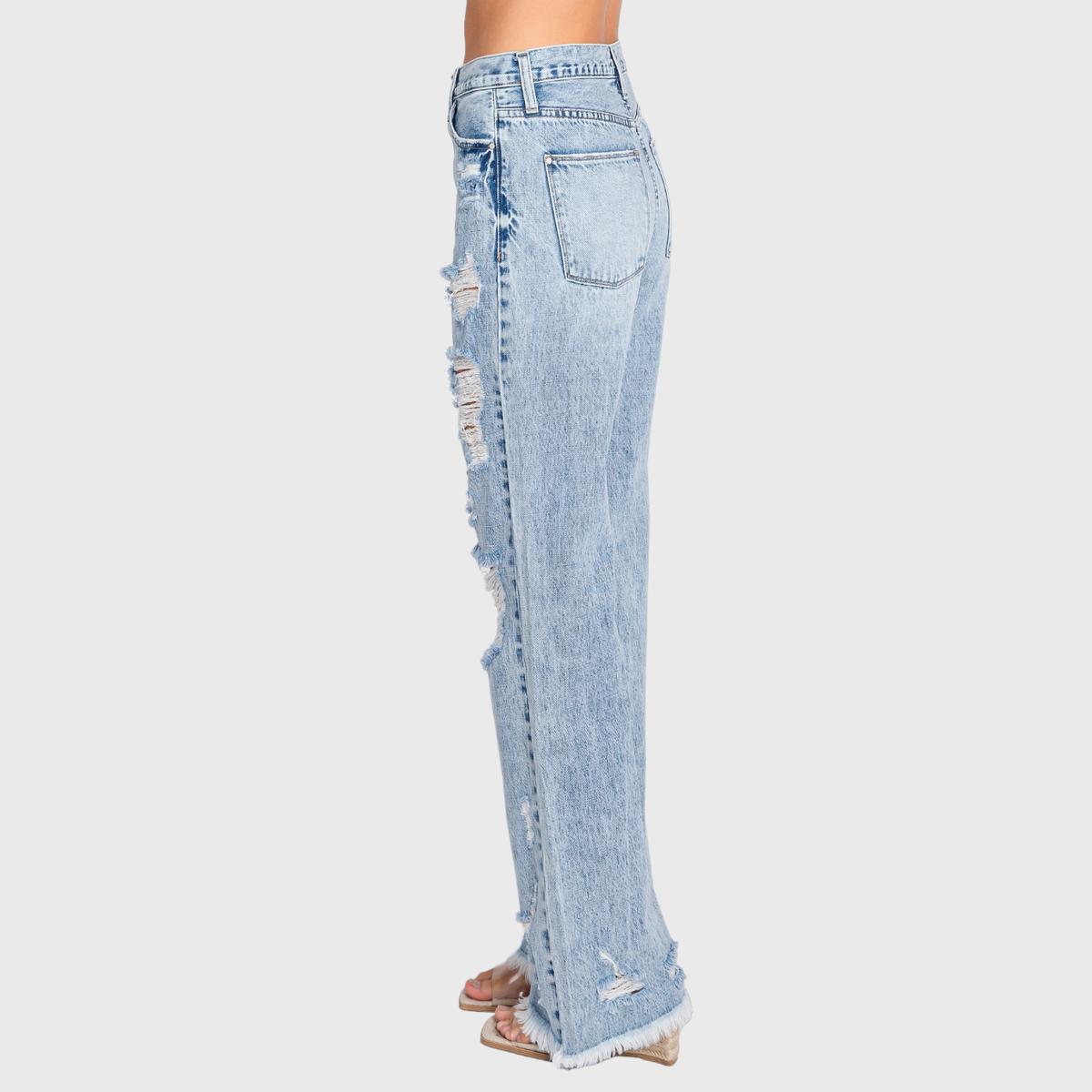 Petra153 - P865VXF-LT DESTROYED HIGH RISE RIGID VINTAGE FLARE JEANS