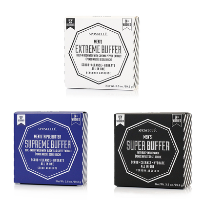 Spongellé - 20+ Men's Assorted Pack with Black Scrubber | Father's Day