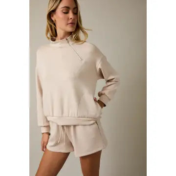 Comfy Oatmeal Half-Zip