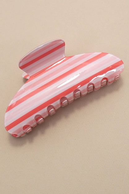 JOSSLYN by wall to wall - JUMBO STRIPE PLAID OVAL HAIR CLAW CLIPS | 40H1069