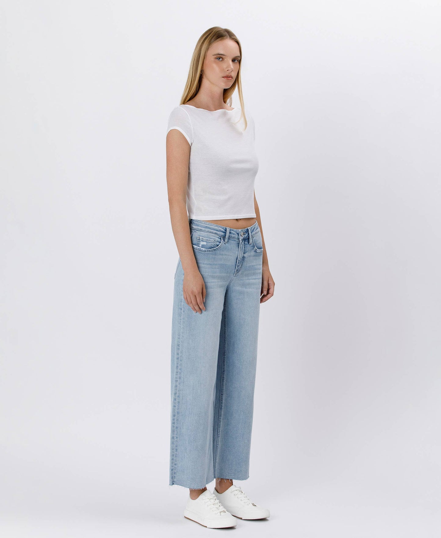 VERVET by FLYING MONKEY - HIGH RISE WIDE LEG JEANS T6399