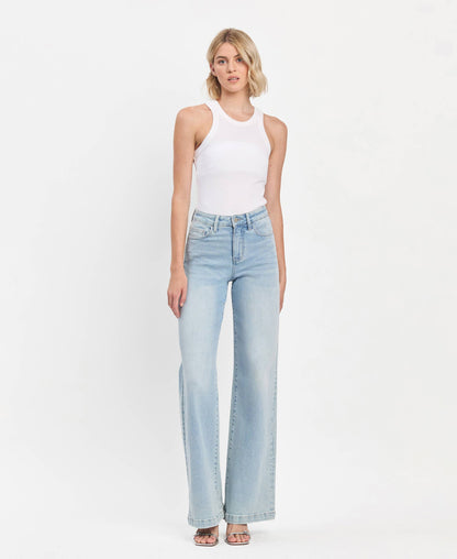 VERVET by FLYING MONKEY - HIGH RISE FULL LENGTH WIDE LEG JEANS