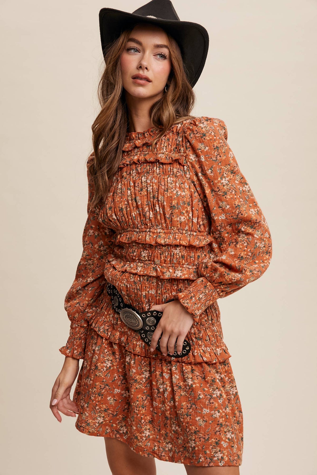 Listicle - Floral Smocked Mini Dress LD1467