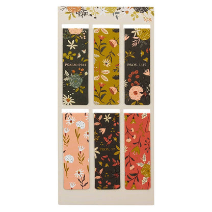 Christian Art Gifts - Magnetic Bookmark set Warm Florals