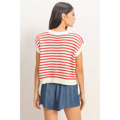 HYFVE - Striped Sleeveless Crew Neck Top