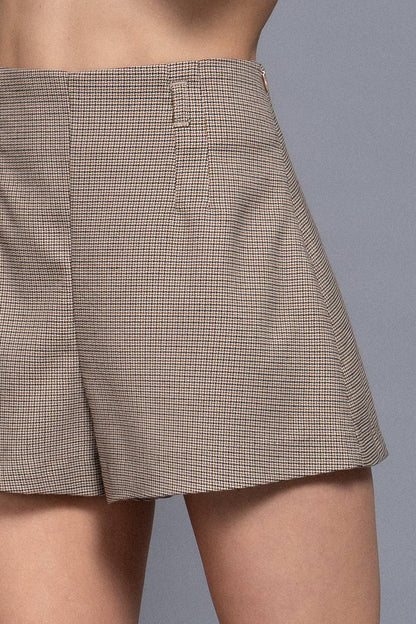 Active Basic | Active USA - Checked High Waist Shorts