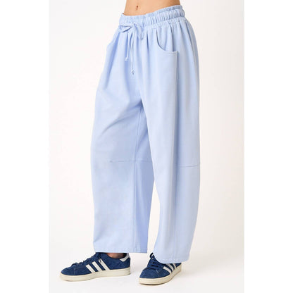 mittoshop - COTTON FRENCH TERRY PULL-ON BARREL LEG PANTS