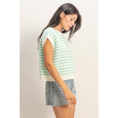 HYFVE - Striped Sleeveless Crew Neck Top