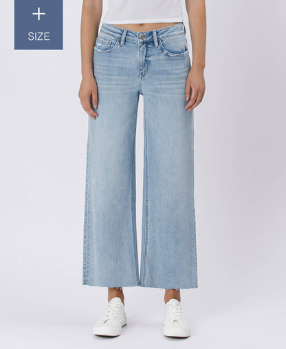 VERVET by FLYING MONKEY - PLUS SIZE HIGH RISE WIDE LEG JEANS T6399-P