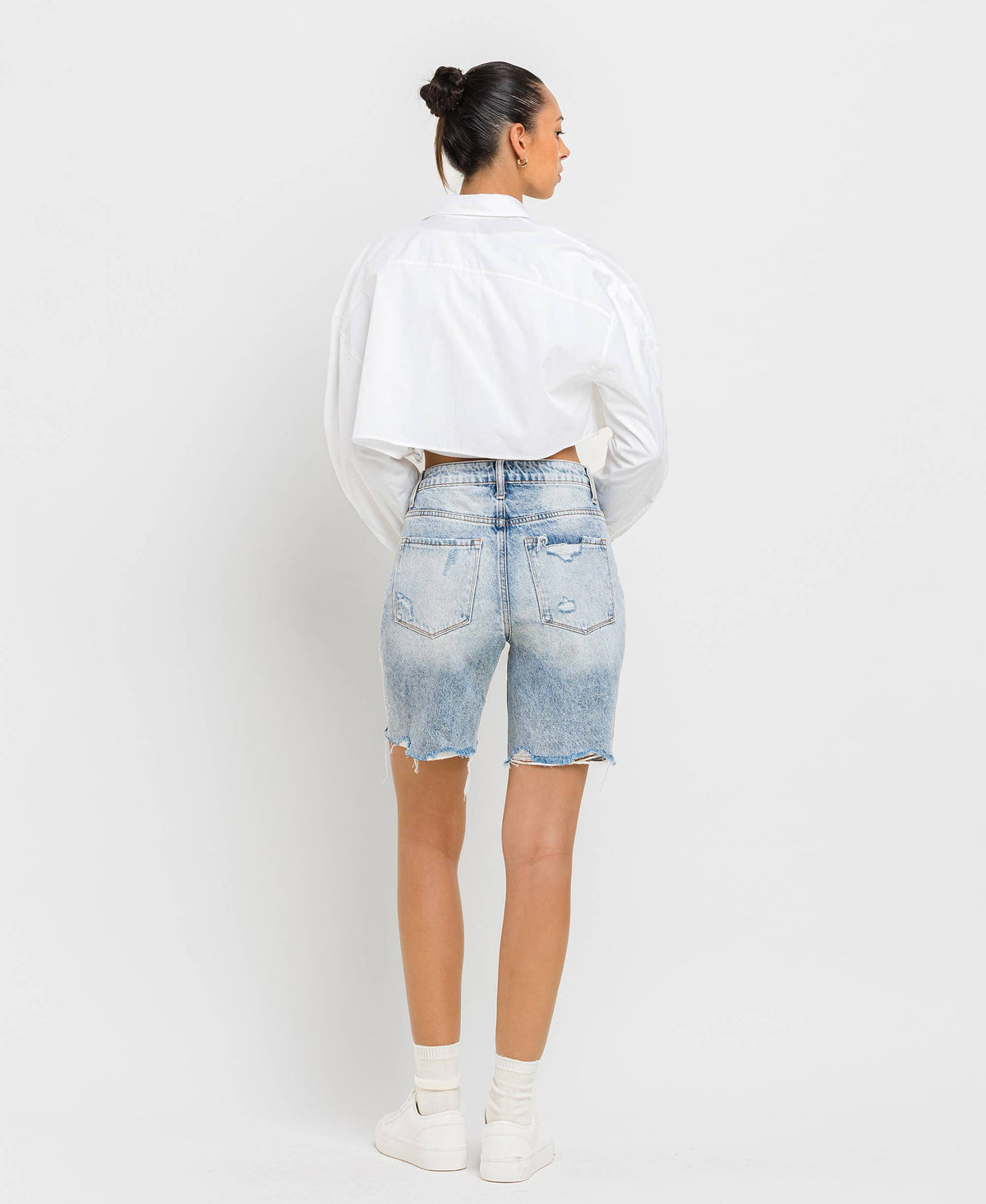 VERVET by FLYING MONKEY - SUPER HIGH RISE BERMUDA SHORTS V2770