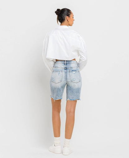 VERVET by FLYING MONKEY - SUPER HIGH RISE BERMUDA SHORTS V2770
