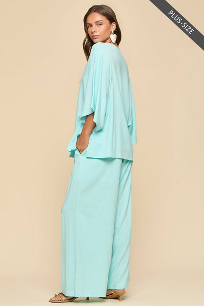 Dear Scarlett - PLUS SIZE 2-Piece Linen Summer Set