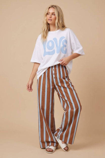 J.NNA - Striped Wide-Leg Lounge Pants