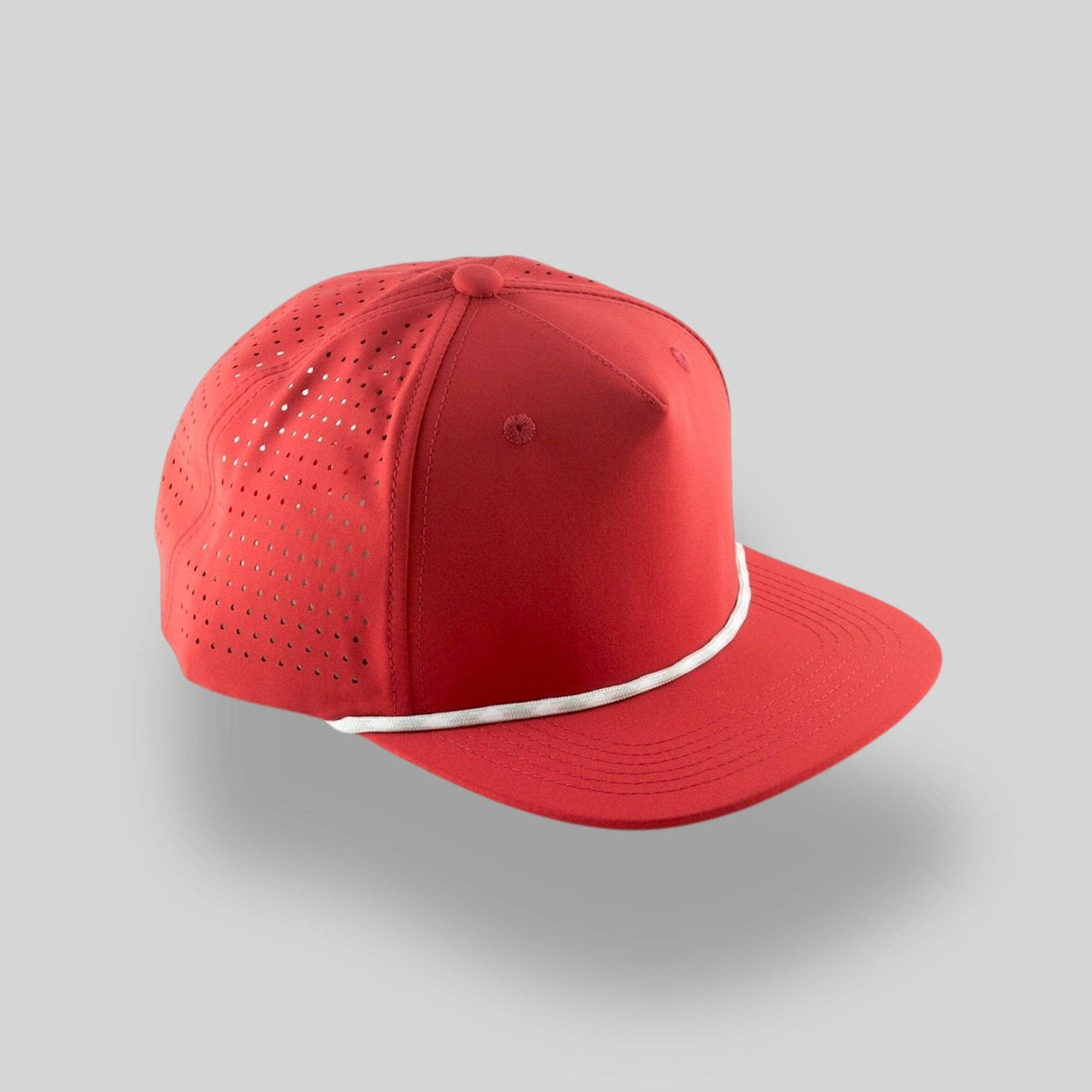 Blank Rope Hats - Perforated Structured Red / Silver-White Rope