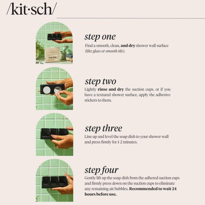 KITSCH - Self-Draining Soap Dish - Black