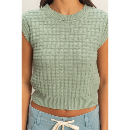 Textured Sleeveless Knit Top