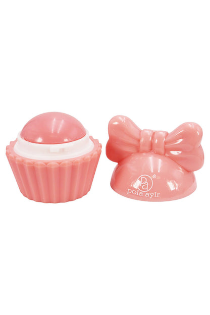 Cap Zone - Cupcake Ribbon Bow Round Lip Balm - 24 Pcs
