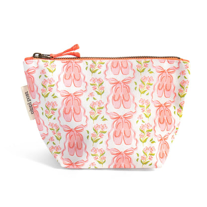 Pippi Post - Ballet Slippers & Florals Canvas Zipper Pouch