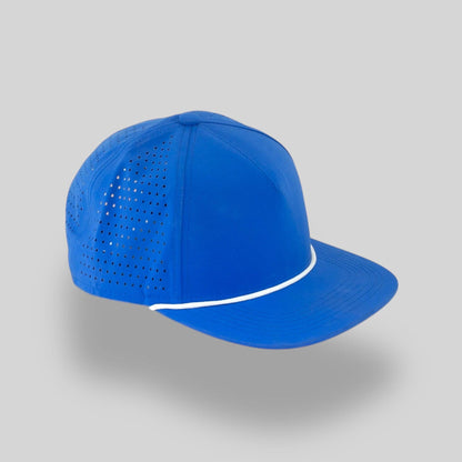 Blank Rope Hats - Perforated Structured Royal Blue / White Rope
