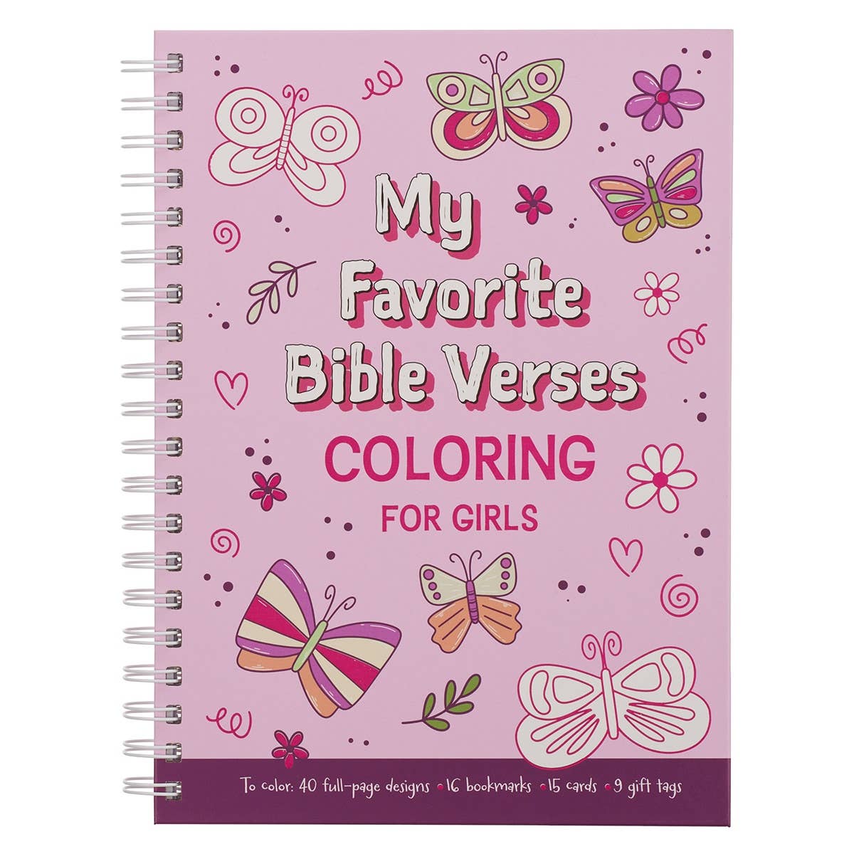 Christian Art Gifts - Coloring Book Favorite Bible Verses for Girls Wirebound
