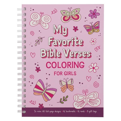 Christian Art Gifts - Coloring Book Favorite Bible Verses for Girls Wirebound