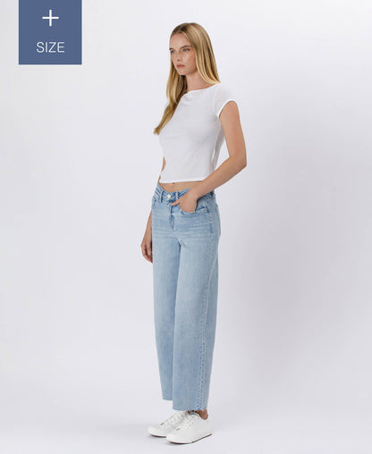 VERVET by FLYING MONKEY - PLUS SIZE HIGH RISE WIDE LEG JEANS T6399-P