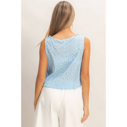 Sleeveless Textured Top With Side Straps