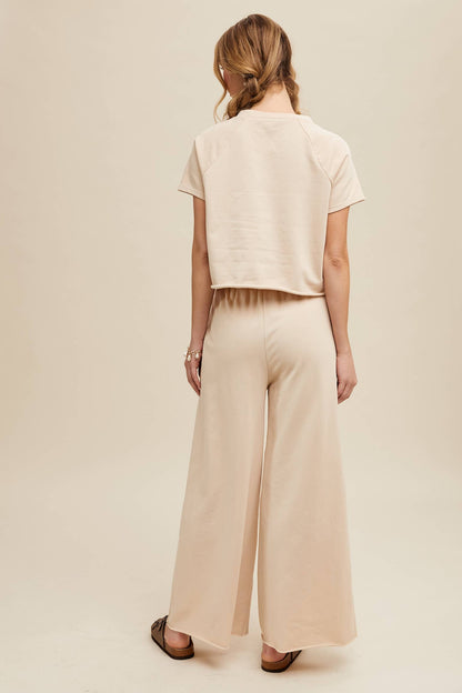 Listicle - Relaxed Fit Top and Wide Leg Pants Lounge Set
