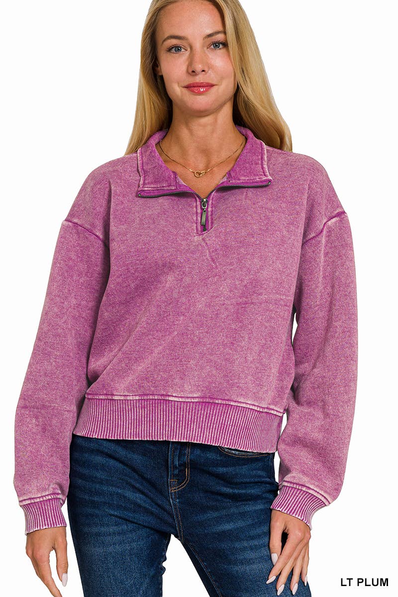42POPS - `.0806 Washed Fleece Half Zip Pullover SI-24930