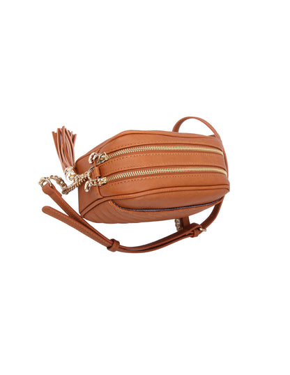 MiMi Wholesale - Veronica V-Stitched Tassel Crossbody Bag with Zipper