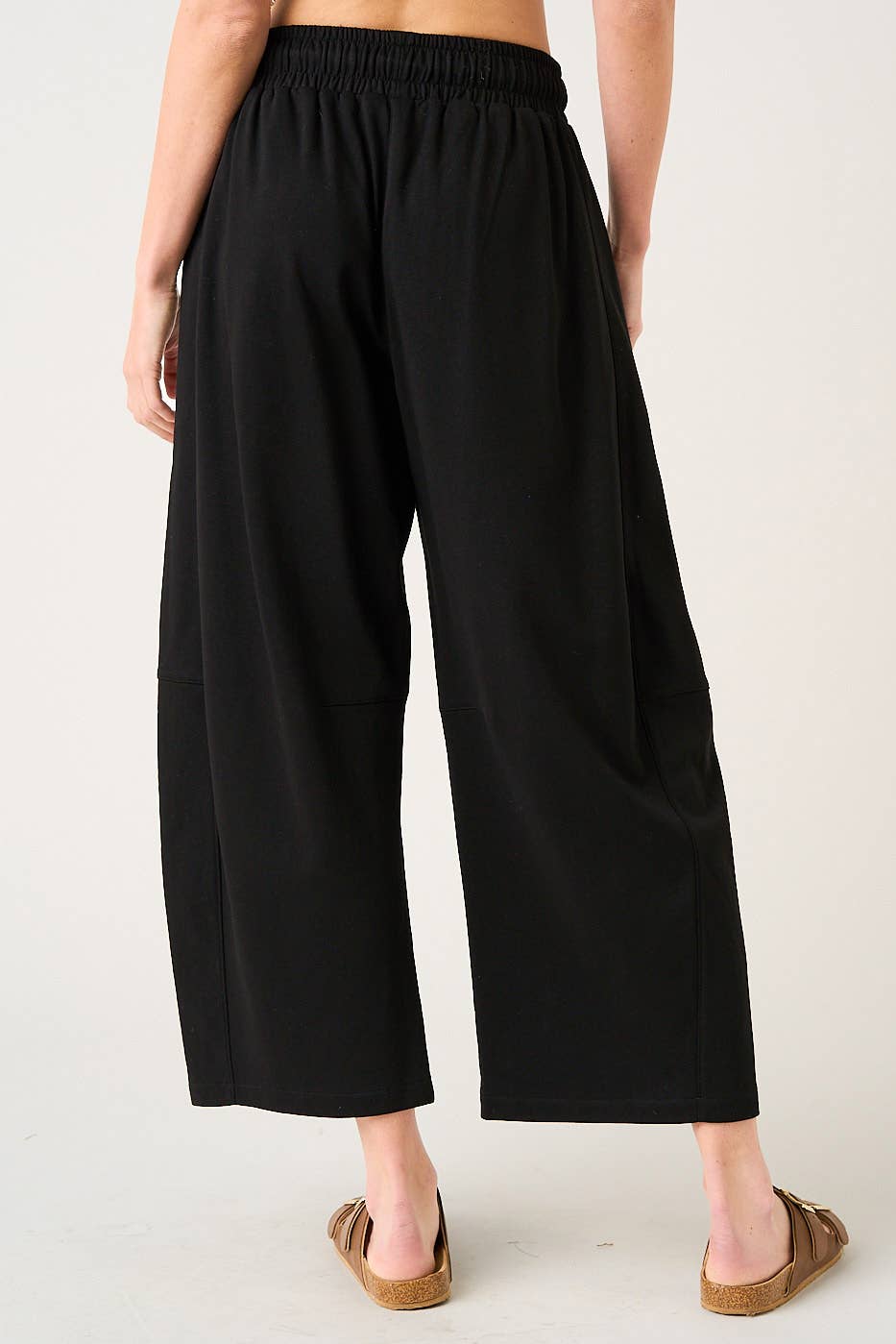 mittoshop - COTTON FRENCH TERRY PULL-ON BARREL LEG PANTS