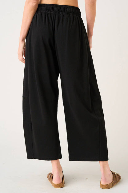 mittoshop - COTTON FRENCH TERRY PULL-ON BARREL LEG PANTS