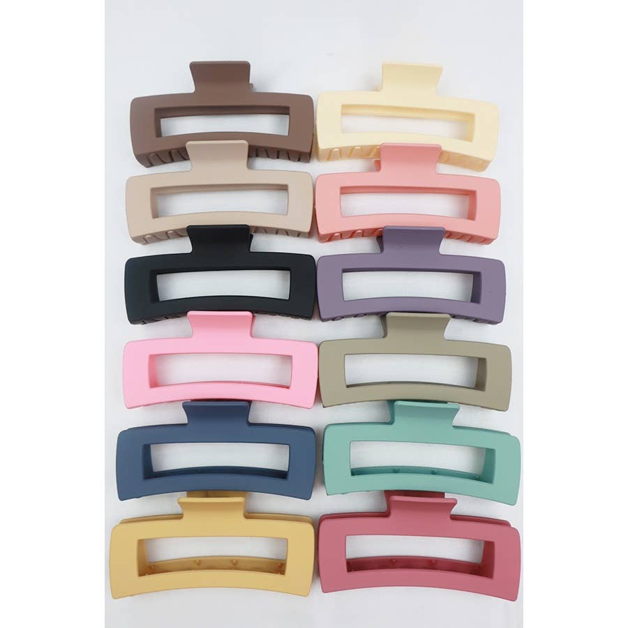 Love and Repeat - Matte Jumbo Cut Out Rectangle Hair Claw