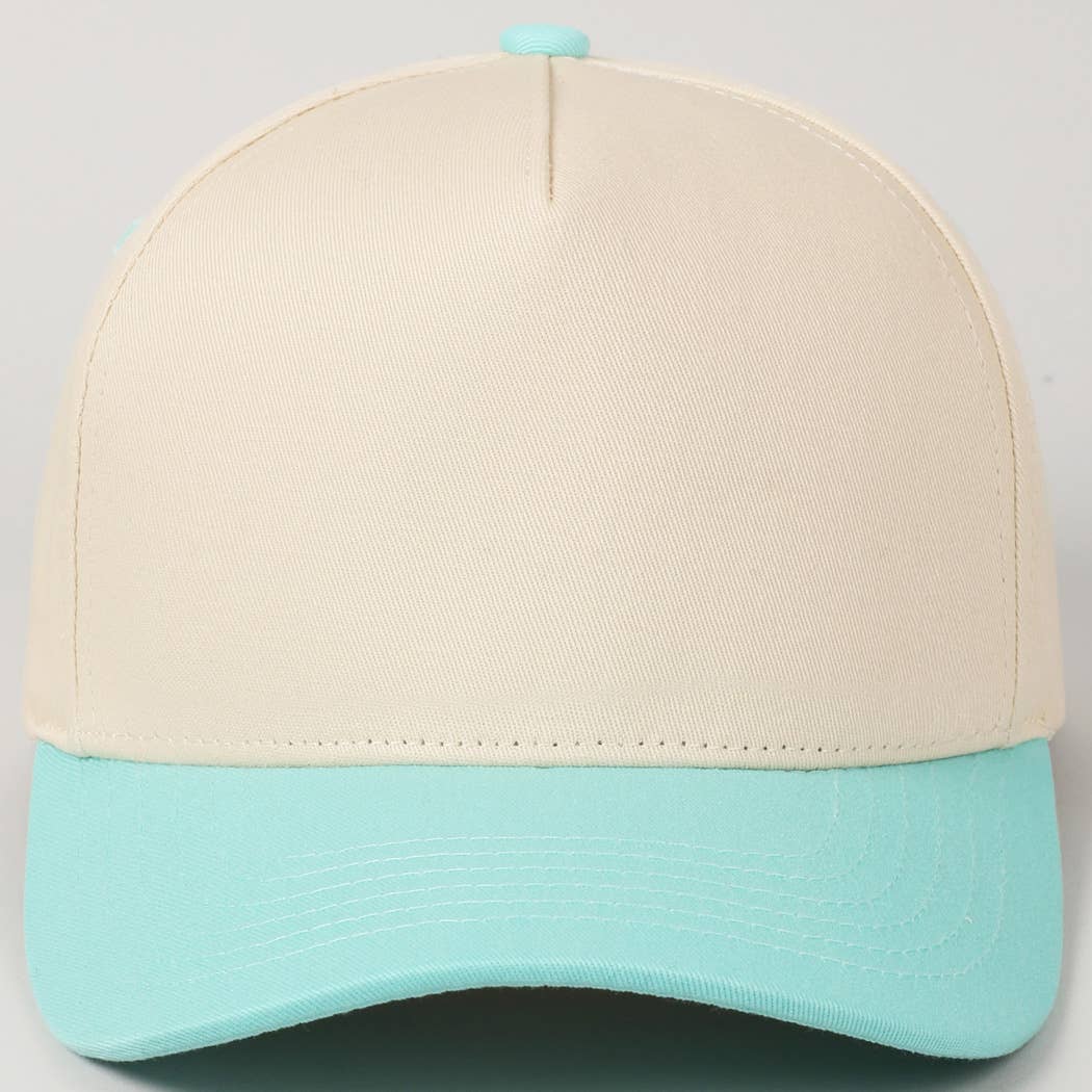 Fashion City - Plain Two-Tone Canvas Cotton Trucker Hat