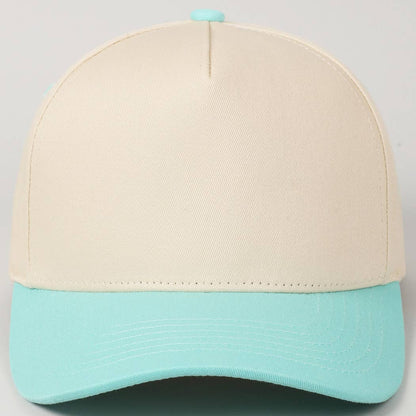 Fashion City - Plain Two-Tone Canvas Cotton Trucker Hat