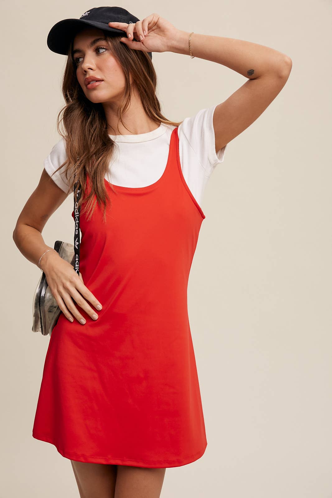 Listicle - Active Tank Mini Dress with Built-in Romper Lining