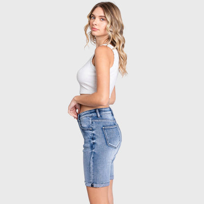Petra153 - P1032R-MD HIGH RISE BERMUDA W/ CUFFED HEM