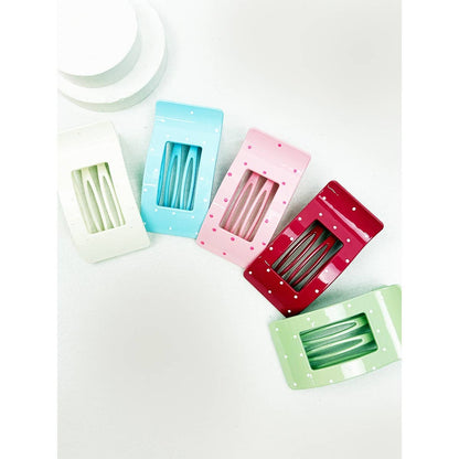 Rectangle Polkadot Design Flat Hair Claw