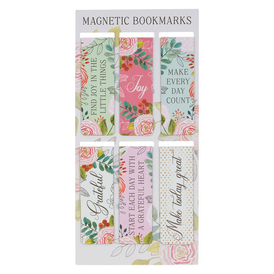 Christian Art Gifts - Magnetic Bookmark Set Find Joy In The Little Things