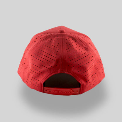 Blank Rope Hats - Perforated Structured Red / Silver-White Rope