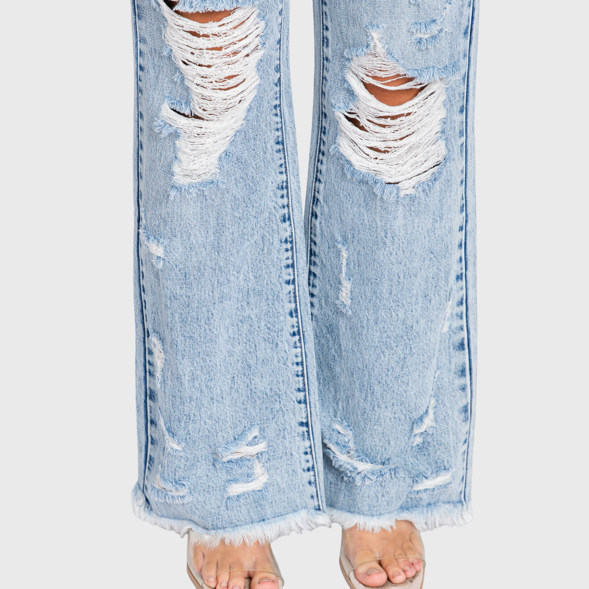 Petra153 - P865VXF-LT DESTROYED HIGH RISE RIGID VINTAGE FLARE JEANS