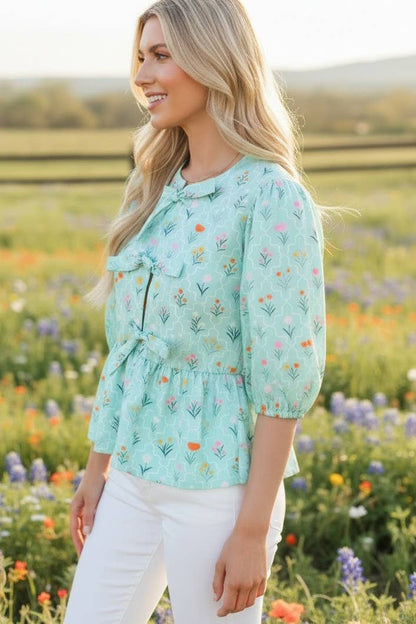 BEESON RIVER - Floral Peplum Blouse