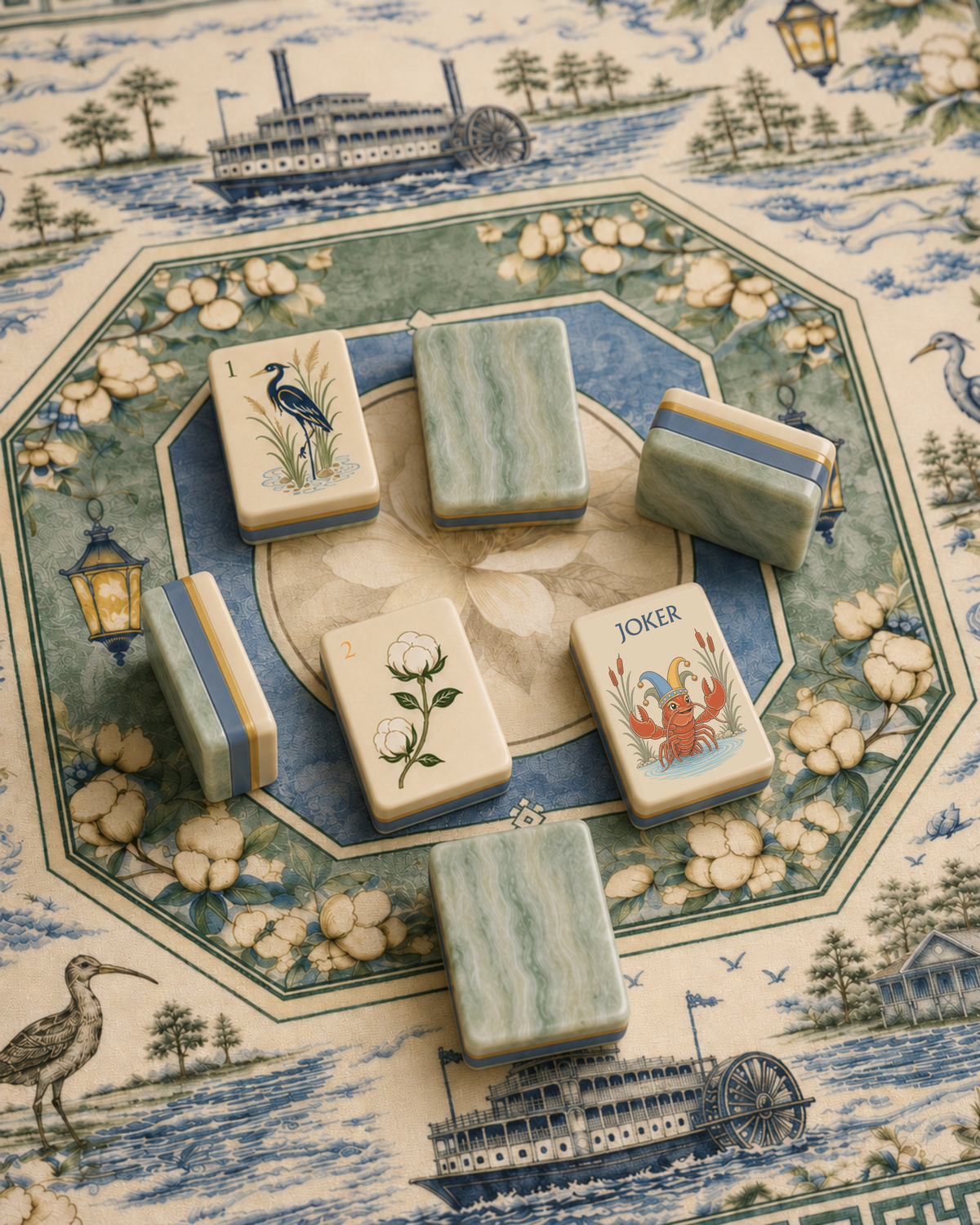 Pat's Monograms, LLC - The Mahjestic South Mahjong Mat — Art Edition — Preorder