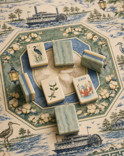 Pat's Monograms, LLC - The Mahjestic South Mahjong Mat — Art Edition — Preorder