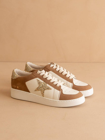 OASIS SOCIETY - The Liberty | Camel Glitter Star Sneaker